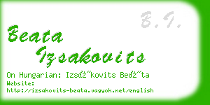 beata izsakovits business card